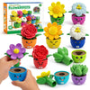 Meemazi Flower Garden Toddler Toys, Kids Gardening Building Toy, Color Shape Sorting & Matching Game, Montessori Stacking Sensor