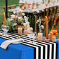 Oudain 6 Pcs Striped Tablecloth 108 x 54 Inch Disposable Plastic Table Cloth Waterproof Tablecloth Rectangle Table Cover for Bir