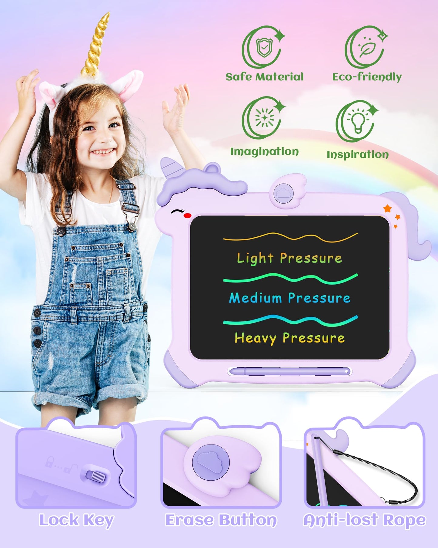 KOKODI LCD Writing Tablet for 3 4 5 6 7 8 Years Old Kids, Colorful Doodle Board, Writing Drawing Tablet, Educational Learning To