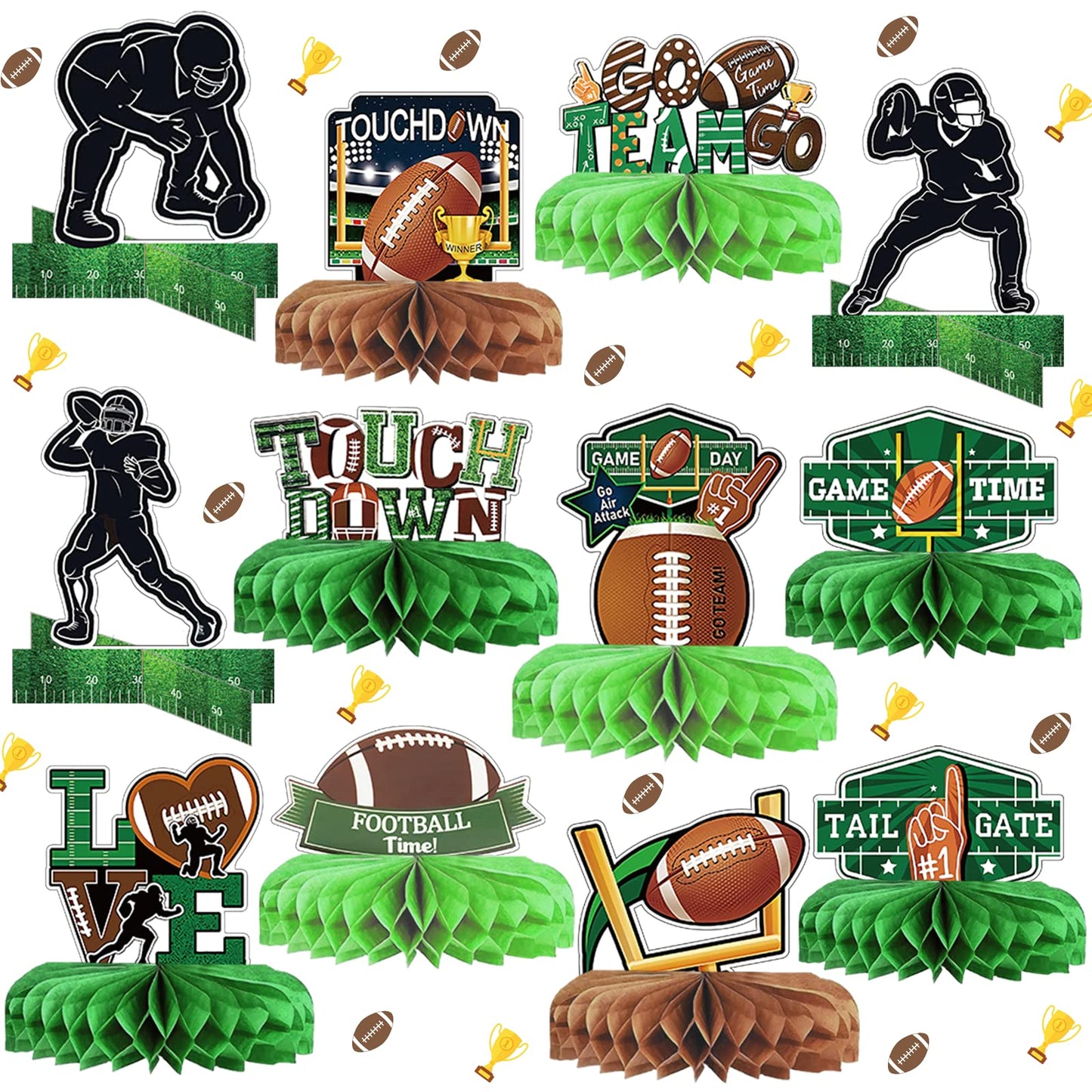 MZ.ogm Football Centerpieces for Table, Super Bowl Table Decorations, Party Birthday Decorations ,Football Theme/Superbowl 2022 