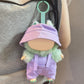 17cm Light Purple Doll Clothes Set (No Doll)  Bucket Hat & Overalls Shorts Outfit  Cute Style for 17cm Doll Dress - up (Hat-Overalls Purple)