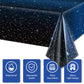 Space Tablecloth Starry Night Tablecloth Decorations Plastic Galaxy Table Cover Space Stars Theme Party Supplies For Birthday Home Decorations, 54 X 108 Inch (3 Pieces)