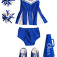 American Fashion World Blue Cheerleading Outfit for 18-Inch Dolls | Accessories Included | enhanced Quality & Trendy Design | Dolls Clothes | Outfit Fashions for Dolls for Popular Brands
