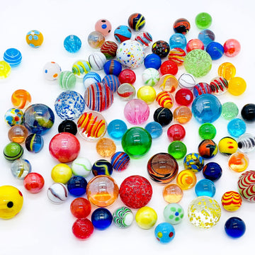 Miutrue 100 Assorted Marbles Bulk Cheap For Kids Ages 4-8-12 Play Marbles Physical Therapy Glow In The Dark Glass Marbles