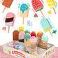 Toyssa Wooden Ice Cream Toys Kids Pretend Play Store Toys for Toddlers Girls 3 4 5 6, Wooden Food Christmas Birthday Gifts Play