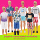 Eutenghao 78Pcs Doll Clothes And Accessories For 11.5 Inch Girl Doll And 12 Inch Boy Doll Includes 28 Wear Clothes Shoes And Couple'S Clothes Sky Wheel Surfboard Hat For Summer Style Doll Accessories