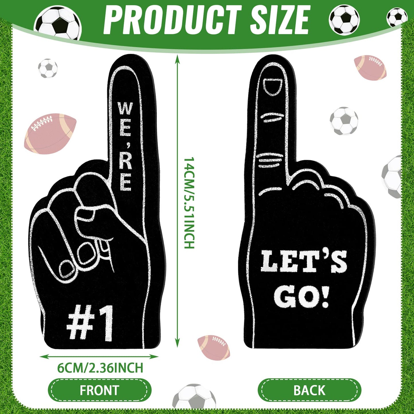 100 Pieces Mini Foam Finger Football Party Favors #1 Sports Fan Foam Finger Football Party Supply Basketball Baseball Soccer Spo