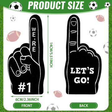 100 Pieces Mini Foam Finger Football Party Favors #1 Sports Fan Foam Finger Football Party Supply Basketball Baseball Soccer Spo