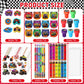 Cholemy 168 Pcs Monster Truck Party Favors Truck Party Supplies Monster Truck Stationery Set Notebook Sticker Stamper Eraser Rul