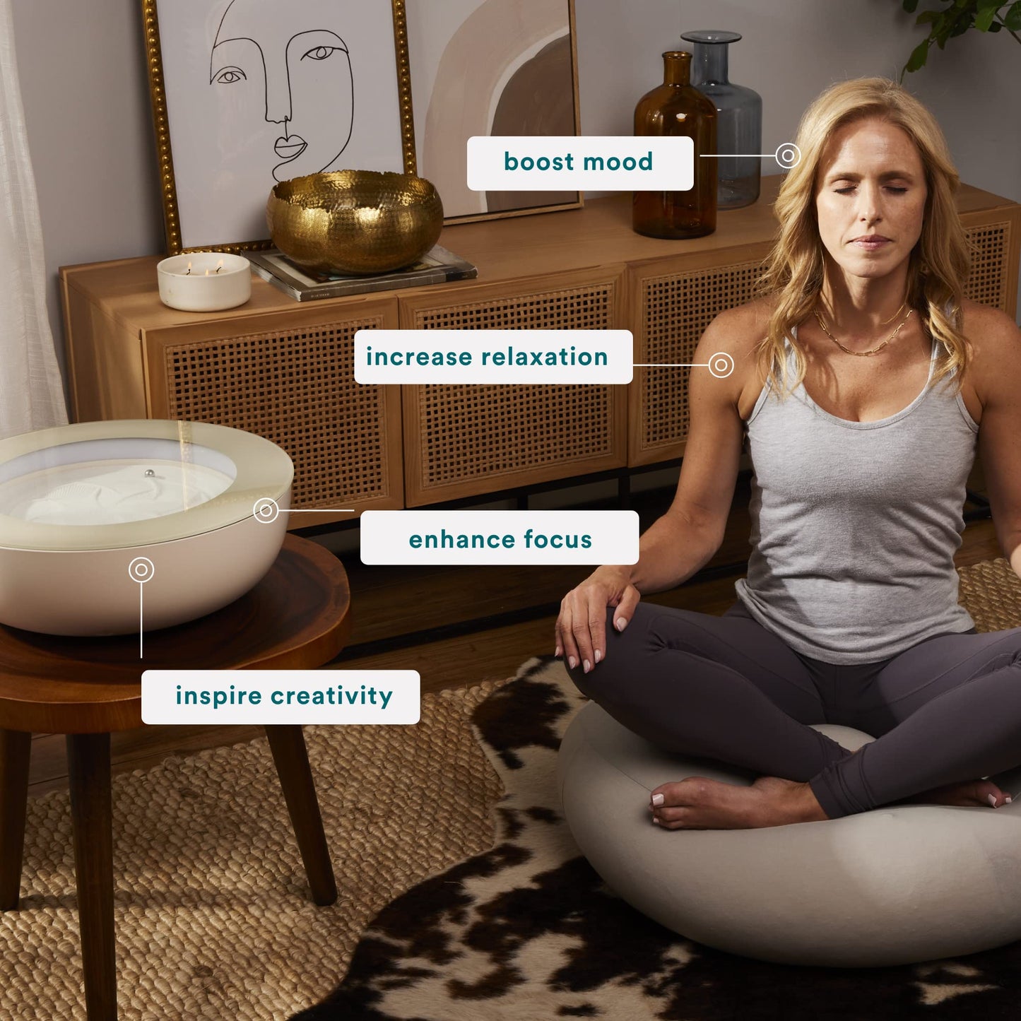 Homedics Drift Sandscape Zen Garden - 16 Inch Black Bluetooth Meditation Accessory