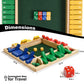 ONDEKT Wooden Shut The Box Game - Indoor Dice Game for 2-4 Players, 12 Inch, Yellow, Fun Math Learning Board Game, Gift Packaging