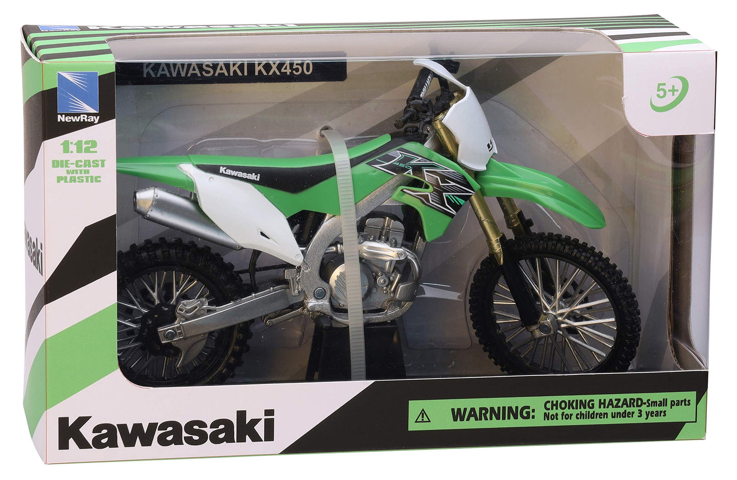 New-Ray Kawasaki Kx 450F Green 1/12 Diecast Motorcycle