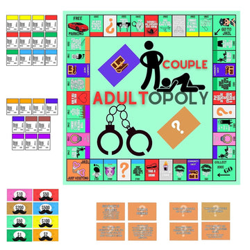 Adultopoly Board Game, Couple Adultopoly Board Game, Adults Board Games For Couple Relationship Conversation Game Card Board