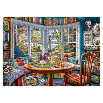 Cozy House Puzzle For Adults 1000 Pieces, Pretty Landscape Jigsaw Puzzle, Cat Kitten Garden Pretty Puzzle