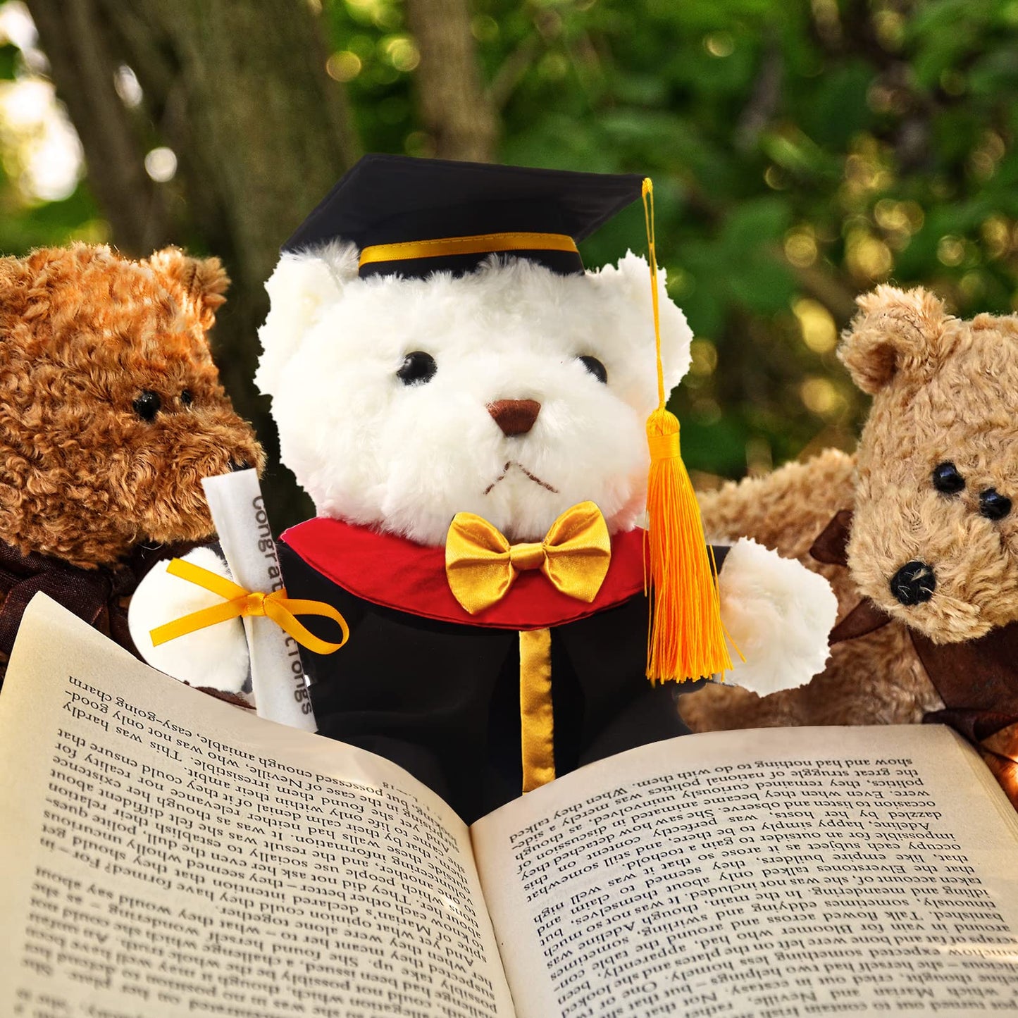 Set Of 1 Graduation Teddy Bear Clothes Cap & Gow Outfit Fits Make Your Own Most 14'' - 18'' Bear Plush Stuffed Animal Outfit Pet
