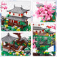 Samyblocks 3600Pcs Micro Mini Blocks Peach Blossom Pond Bonsai Tree Kit,Traditional Architecture Building Blocks,Exquisite Cherr