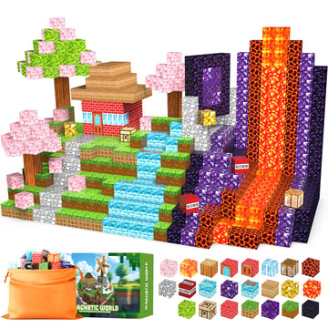 Xiheima 120Pcs Magnetic Blocks - Building Toys For Boys Girls, 1'' Magnetic Cubes, Stem Sensory Toys, Christmas Birthday Gifts F