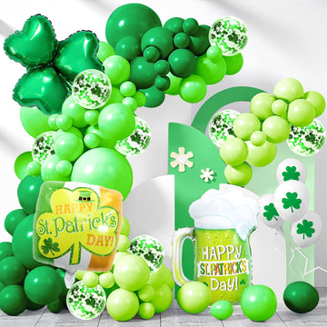138 Pieces Green Balloons St Patricks Balloons Arch Green Balloon Arch Kit Green Balloon Garland For St. Patrick'S Day Decoratio