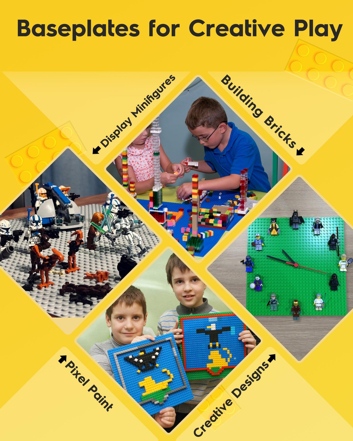 Pokiiulk 20 Green Building Baseplates, Classic Size 10"x10", Compatible with All Major Brands, Plastic Material