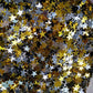 Glitter Stars Confetti Table Confetti Black Gold and Silver Metallic Star Confetti - 30 Gram, 10mm