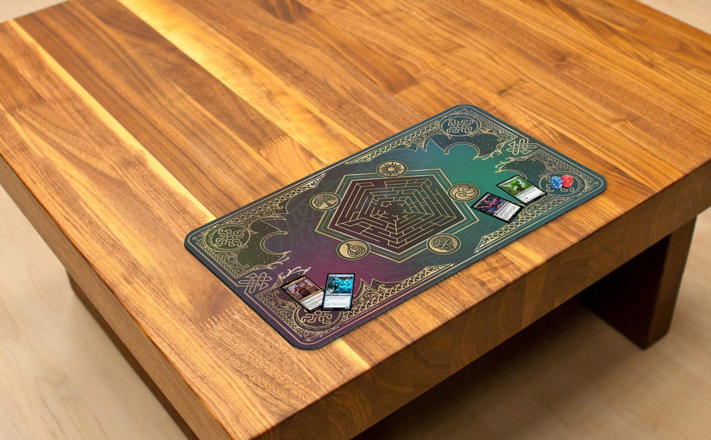Paramint Mana Blast(Stitched) - Mtg Playmat - Perfect For Magic The Gathering, Pokemon, Yugioh, Anime - Tcg Card Game Table Mat - Durable, Thick, Cloth Fabric Top With Rubber Bottom By Daniel Ziegler