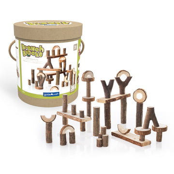 Guidecraft Branch Blocks - 36 Piece Kid'S Natural Wooden Unit Building Set, Tree Block Stacking Sorting Toy For Toddlers