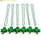 Gzyssl 12 Pcs St. Patrick Jumbo Shamrock Pendant Bead Necklaces Green Irish Festival Shamrock Parade Beads Necklaces Party Suppl