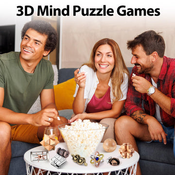 Syhood 14 Pcs Brain Teaser For Adults Metal Puzzles 3D Steel Mind Puzzle Games For Adults Wooden Unlock Interlocking Puzzle Adult Iq Educationtoys Smart Toy(Educational)