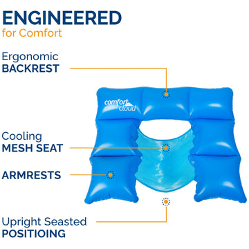 Swimways Comfort Cloud Sling Seat Pool Chair With Fast Inflation & Arm Support, Inflatable Pool Floats For Adults