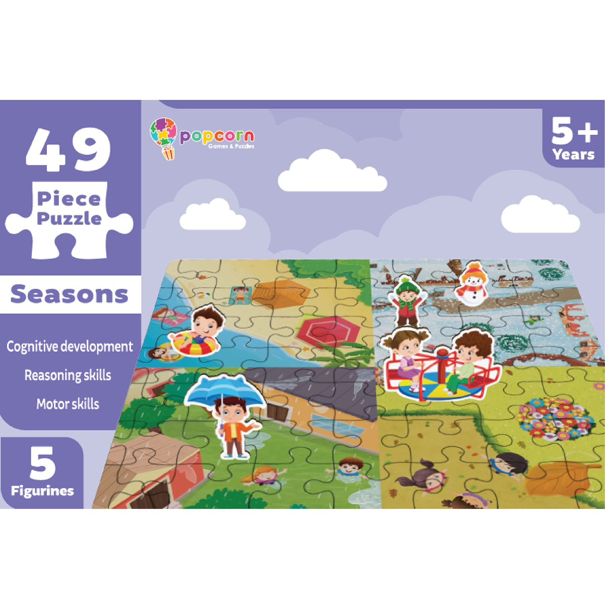 Popcorn Games & Puzzles Seasons 49 Piece Kids Jigsaw Game Puzzle  Science Educational Toys For Kids Children 5+ Years