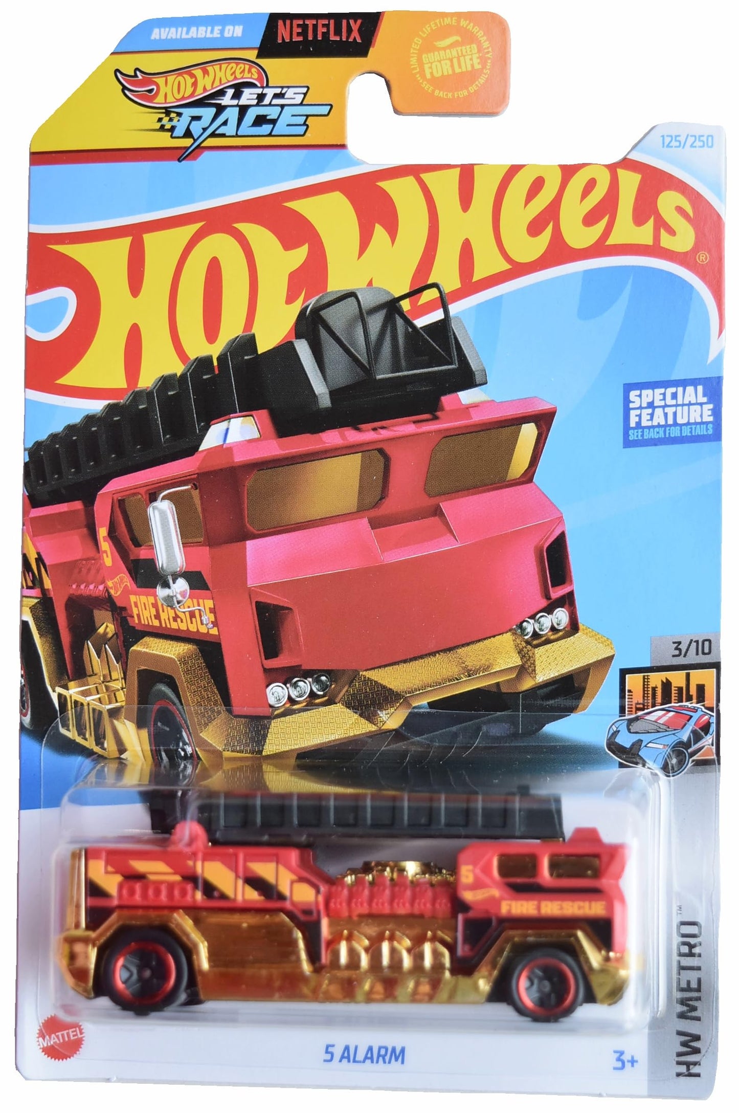 Matchbox Hot Wheels 5 Alarm, HW Metro 3/10 [red/Gold] 125/250, L2593
