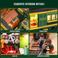 Funwhole Wild West Freight Train Lighting Building-Bricks Set - Classic 4-4-0 Locomotive Model 1524 Pcs Ideas Kit for mature-themed and Teens