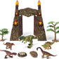 EKU EASYKU Dinosaur Park Gate Play Set - Realistic Tyrannosaurus Toys for Kids 3-7, Includes Dino Nest of Eggs, Plastic