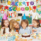 DTOFOOT Back to School Decorations, Welcome Back to School Banner and NO-DIY Hanging Swirls Foil Ceiling Streamers First Day of