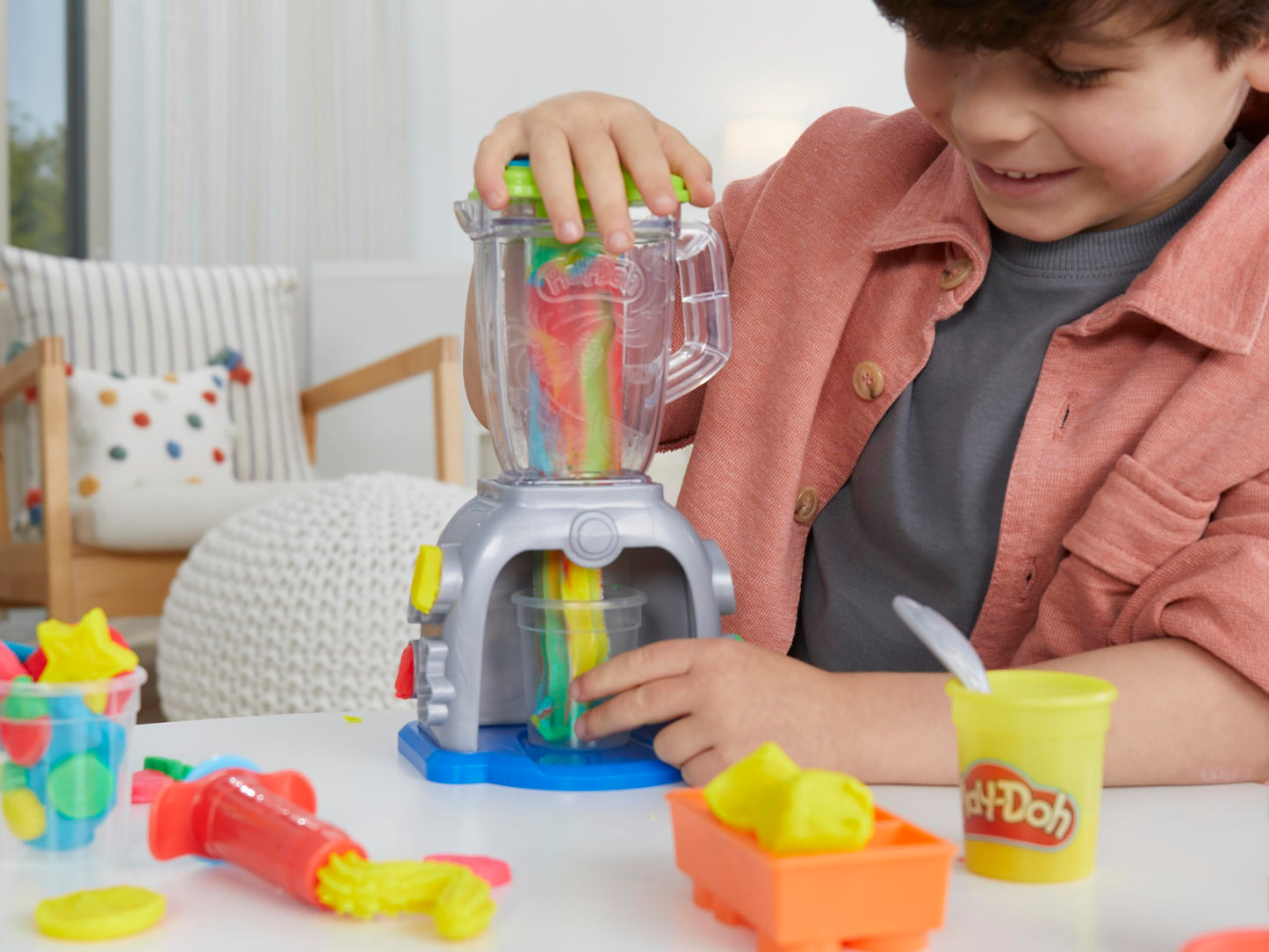 Play-Doh Swirlin' Smoothies Toy Blender Playset, Play Kitchen Appliances, Kids Arts And Crafts Toys For 3 Year Old Girls And Boy