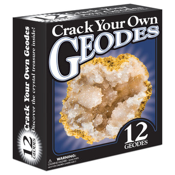 Break Open 12 Geodes - Geode Kit with 12 enhanced  Break Your Own Geodes Filled with Crystals  Geology Gifts  Science Toys  Earth Science Kit  Crystals for Kids  Fun Stuff for Kids