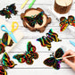 Deekin Butterfly Scratch Cards Art Kit - 72 Pcs Rainbow Craft Set with 36 Bamboo Stylus, 18x25x1.5 cm, Multicolored for DIY Crafts