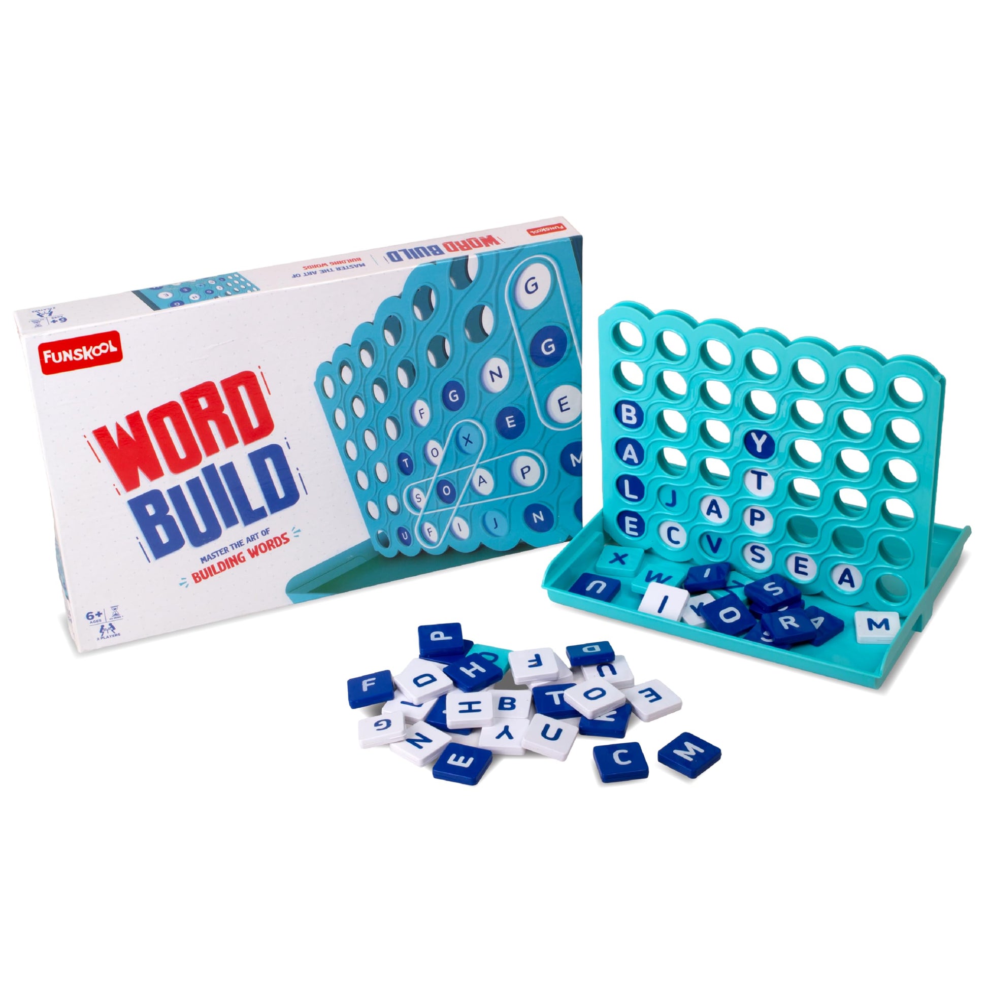 Funskool Word Build, Master The Art Of Building Words, Strategy Game, Board Game For Kids, Adults, Educational, 2+ Players, Fami