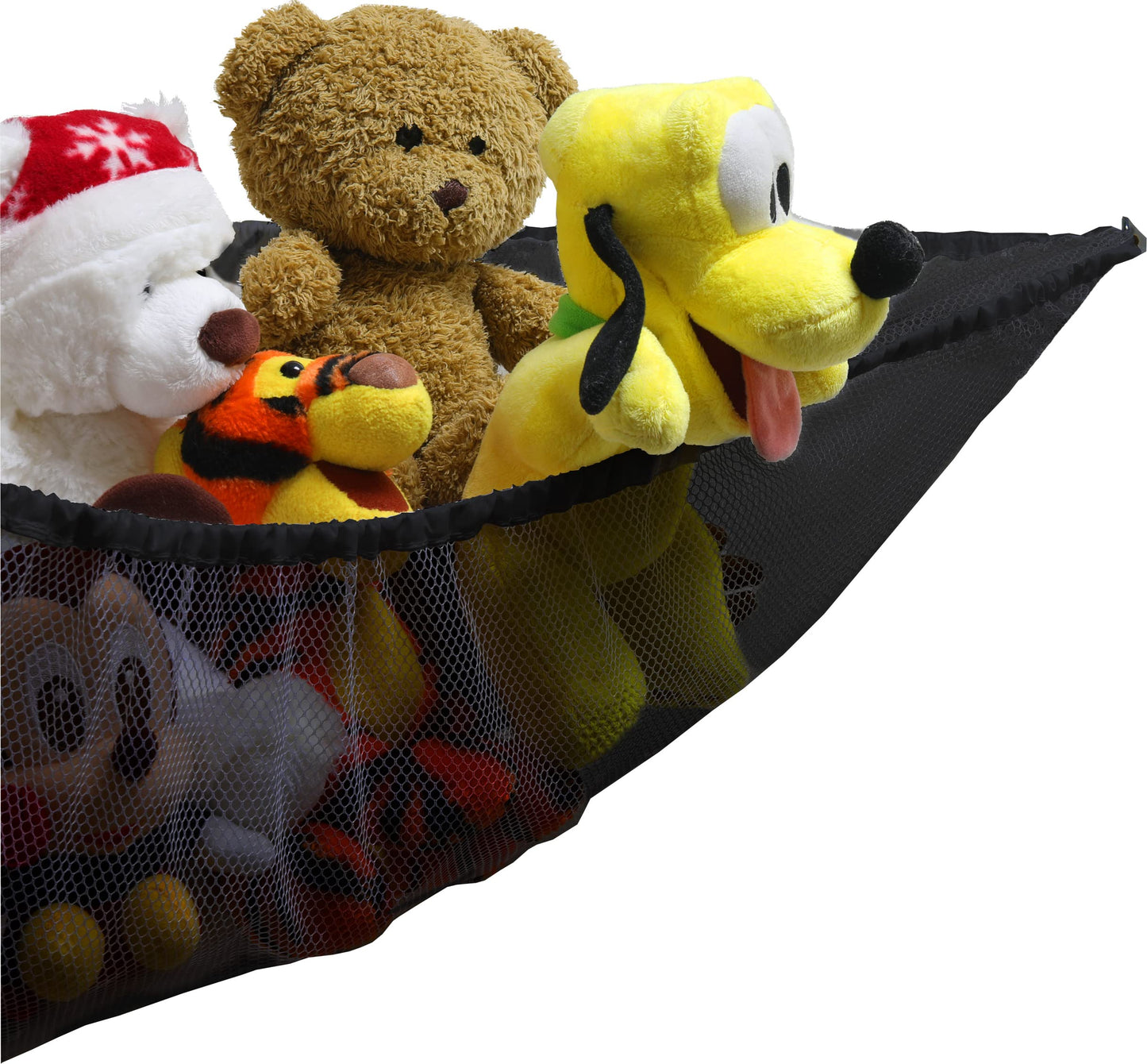 Simple Houseware 2 Pk - Stuffed Animals Jumbo Toy Storage Hammock, Black