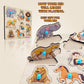 Appster Jumbo Size Educational Colorful Animals, Fruits, Vegetables, Abcd, Numbers, Body Parts, Shape Color & Vehicles Wooden Pu
