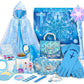 Golray Frozen Toys For Girl Gift Kids Makeup Kit & Elsa Princess Dress Up Set, Purse & Cape & Real Make Up & Nail Polish & Wand,