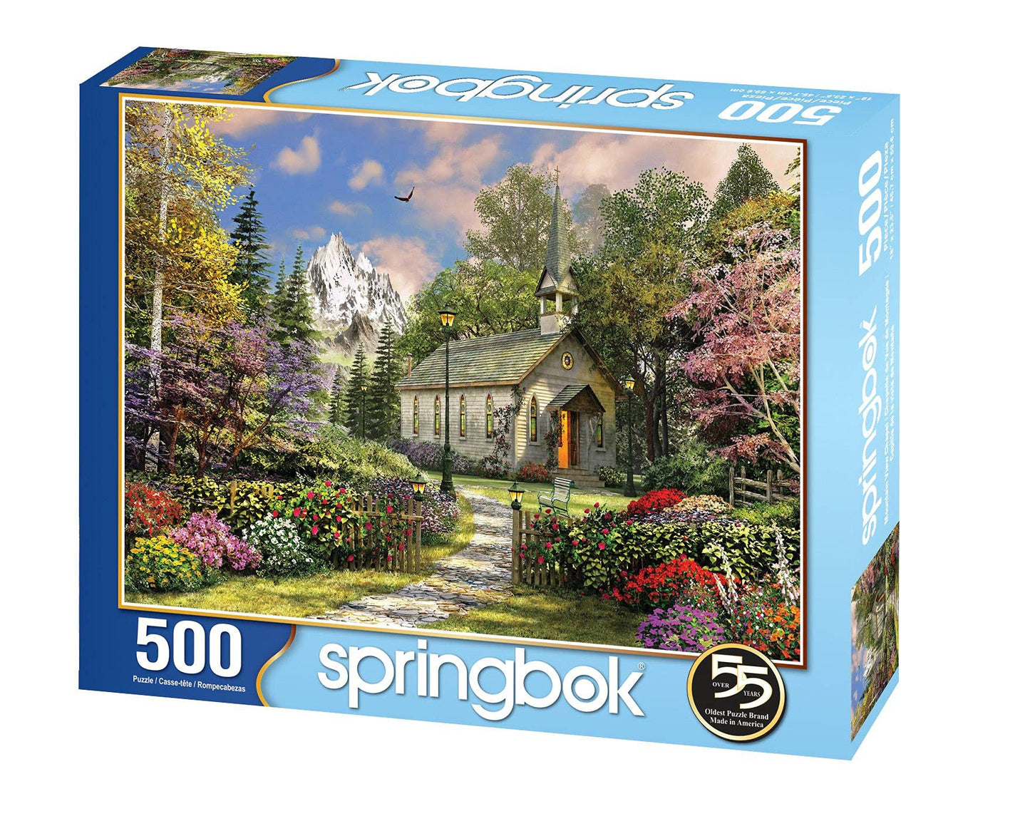 Springbok'S 500 Piece Jigsaw Puzzle Mountain View Chapel - Made In Usa