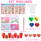 Advoxa Valentines Day Gifts For Kids - 28 Packs Valentines Stationery With Cards And Cups, Valentines Gift Exchange Classroom Pr