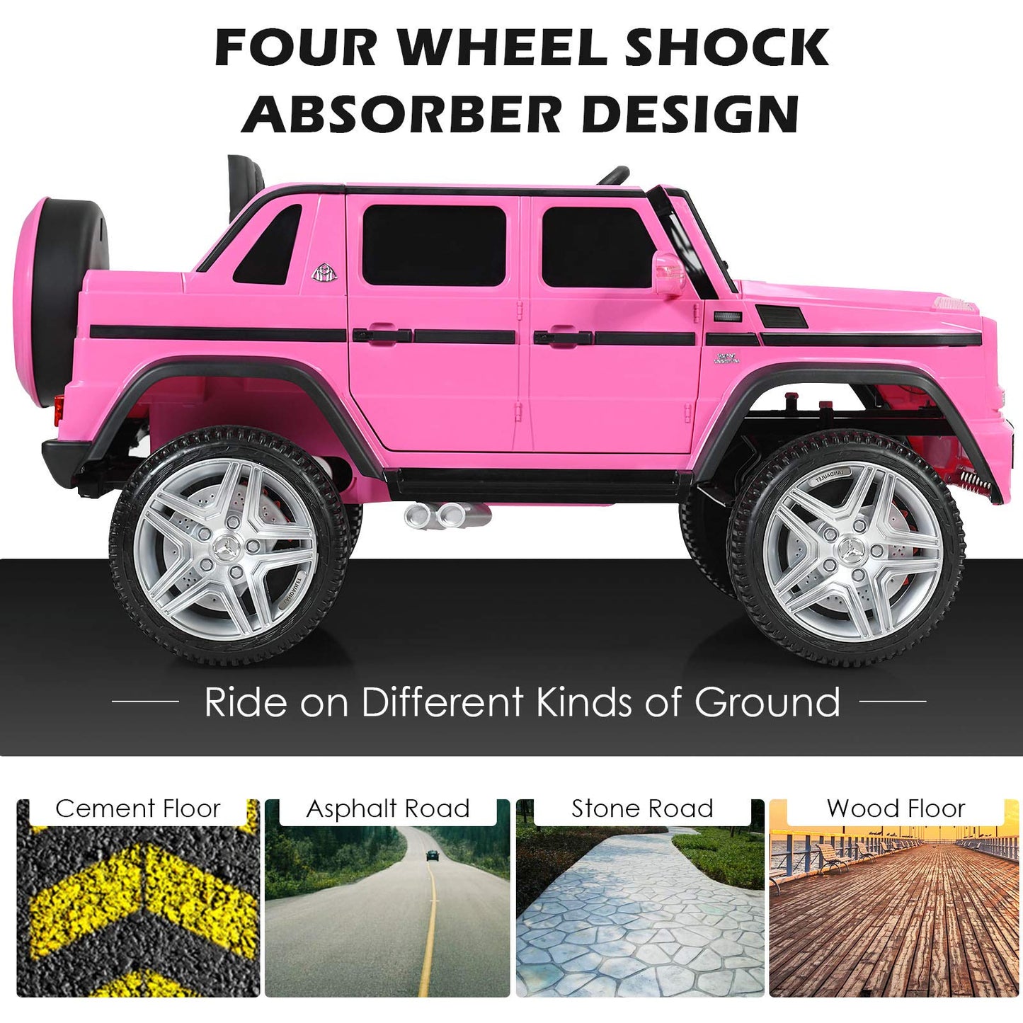 Honey Joy Ride On Truck, Licensed Mercedes-Benz Maybach G650 Battery Powered Ride On Toys Car, Led Lights, Music, Slow Start, 12V Electric Cars For Kids, Gift For Boys Girls (Blue)