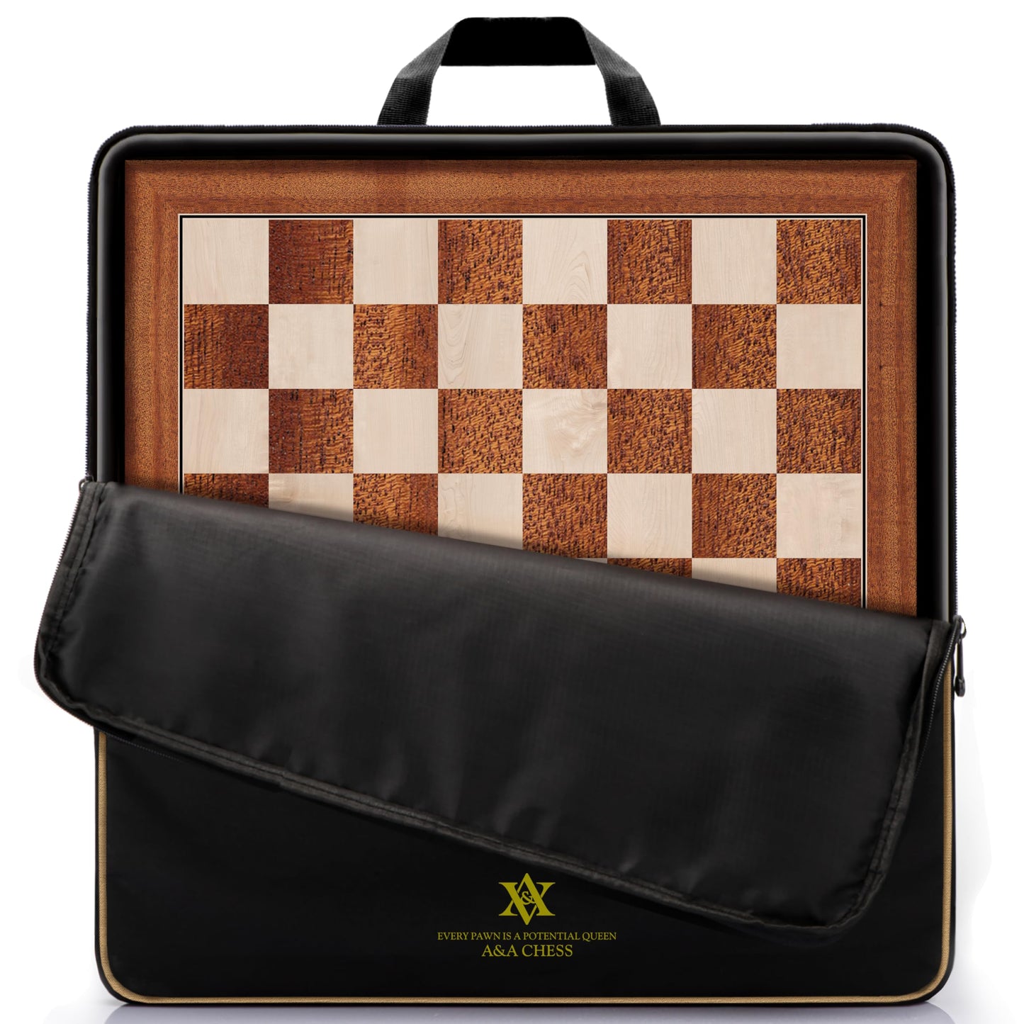 A&A 21.25' Professional Wooden Tournament Chess Board/Mahogany & Maple Inlaid / 2.25' Squares W/O Notation