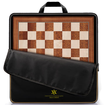 A&A 21.25' Professional Wooden Tournament Chess Board/Mahogany & Maple Inlaid / 2.25' Squares W/O Notation