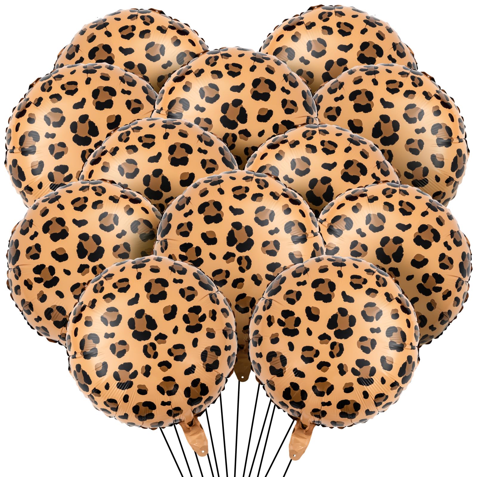 BBTO 12 Pcs 18 Inch Neon Rainbow Leopard Birthday Foil Balloons Color Cheetah Balloons Cheetah Birthday Decorations Neon Rainbow