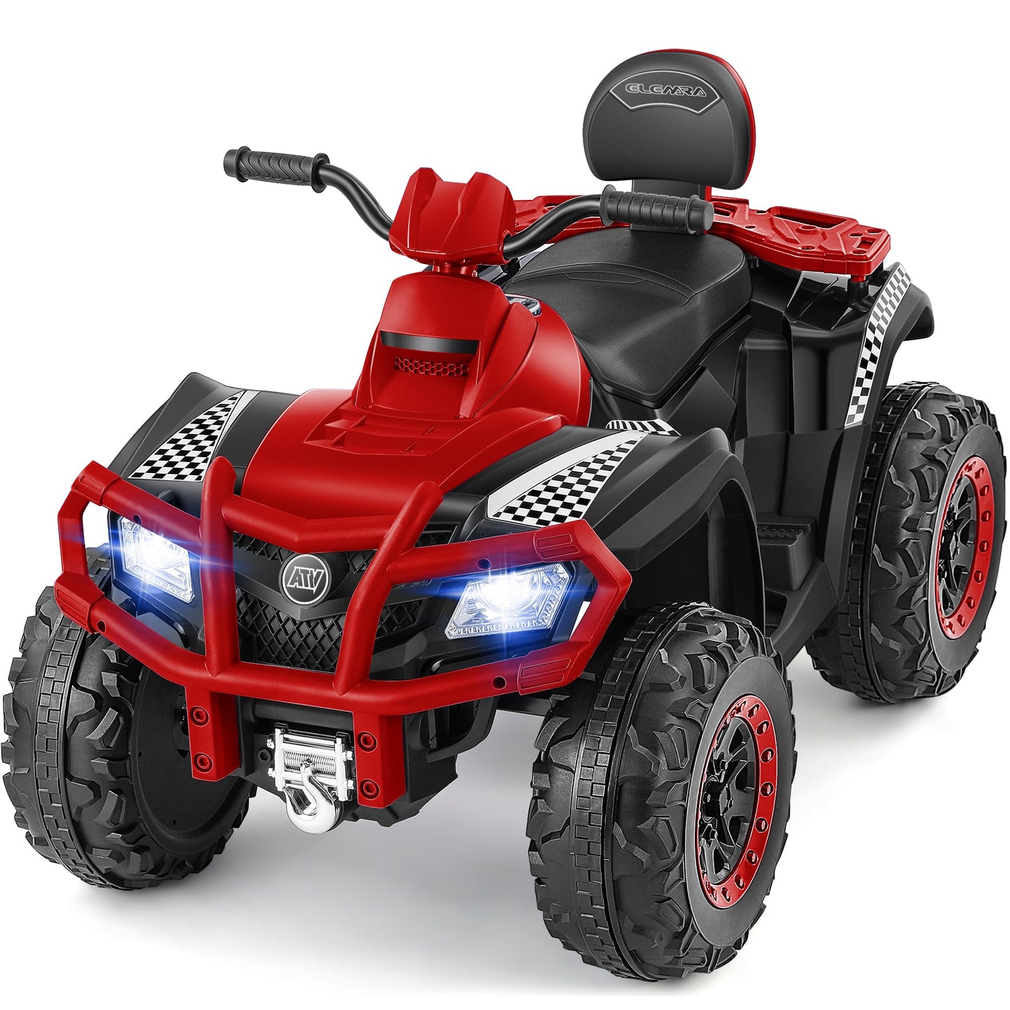 ELEMARA 24V 2 Seater Ride on ATV for Big Kids,400W Motors Ride on Car,Electric 4 Wheeler Kid Quad Electric Car, 5mph Max Speed,K