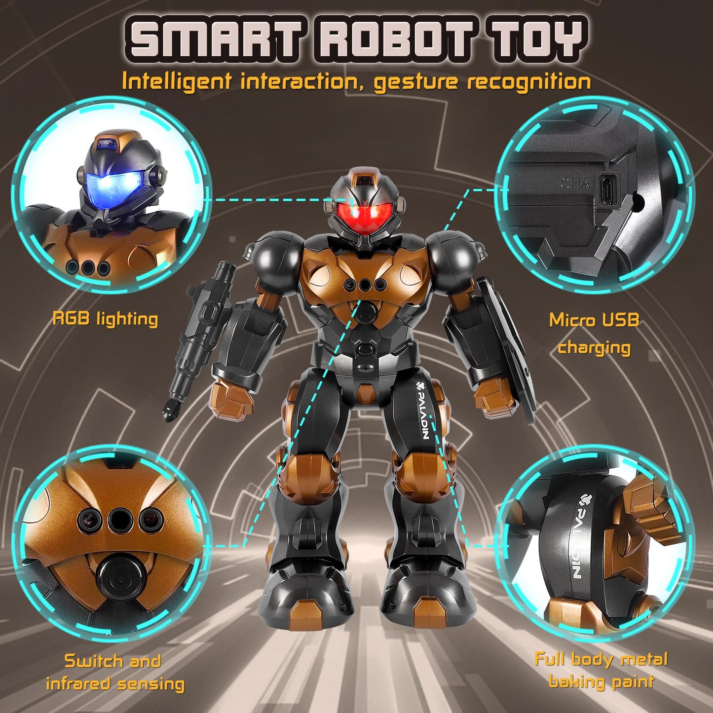 Zreswap Remote Voice Control Robot Toys For Kids, Intelligent Programmable Robot Gifts, Popular Science Story Toys, 2.4Ghz Wifi,