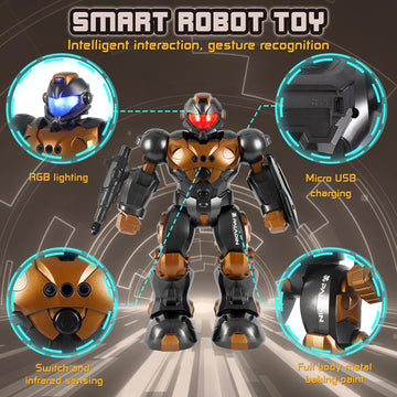 Zreswap Remote Voice Control Robot Toys For Kids, Intelligent Programmable Robot Gifts, Popular Science Story Toys, 2.4Ghz Wifi,